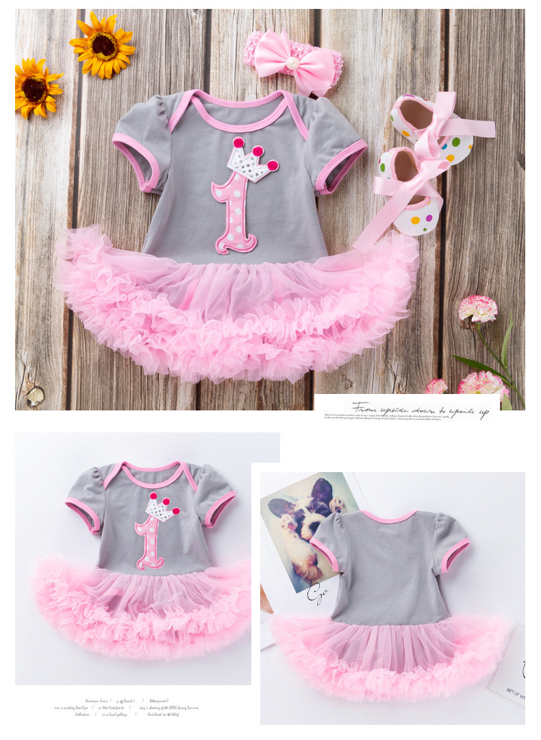 Birthday Fashion Letter Patchwork Cotton Girls Clothing Sets display picture 2