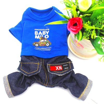 Garment manufacturer Pets 2019 new pattern Pet clothes printing Sweater Trouser legs Dog Clothing Autumn clothes