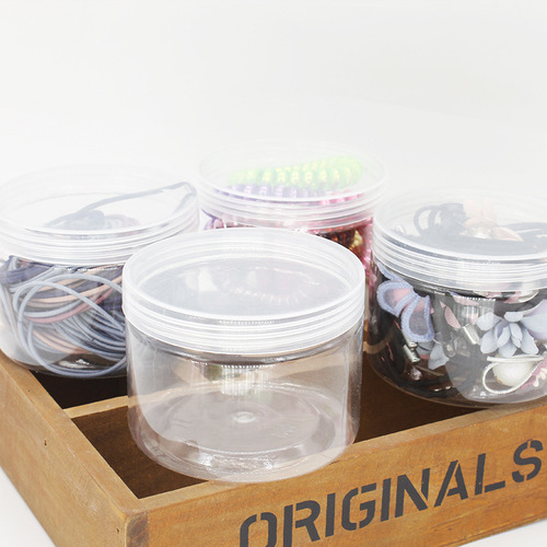 Screw cap transparent plastic box jewelry storage box packaging box fully transparent sealed wide mouth bottle portable storage