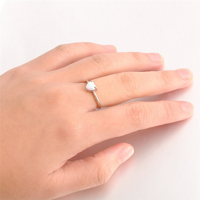 Fashion Heart Shape Alloy Plating Artificial Gemstones Womenu0027S Rings