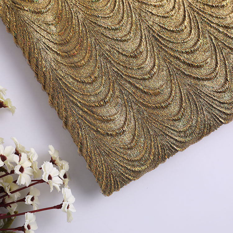 涤纶提花布面料 经典桌布抱枕装饰布 水波纹突感肌理色织布