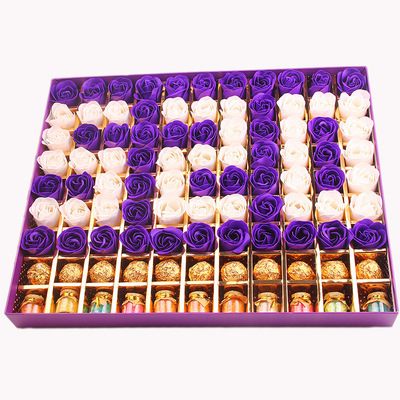 77 chocolate Wishing bottle Soap flower Gift box originality A birthday present Girlfriend Wife romantic gift 99 Flowers