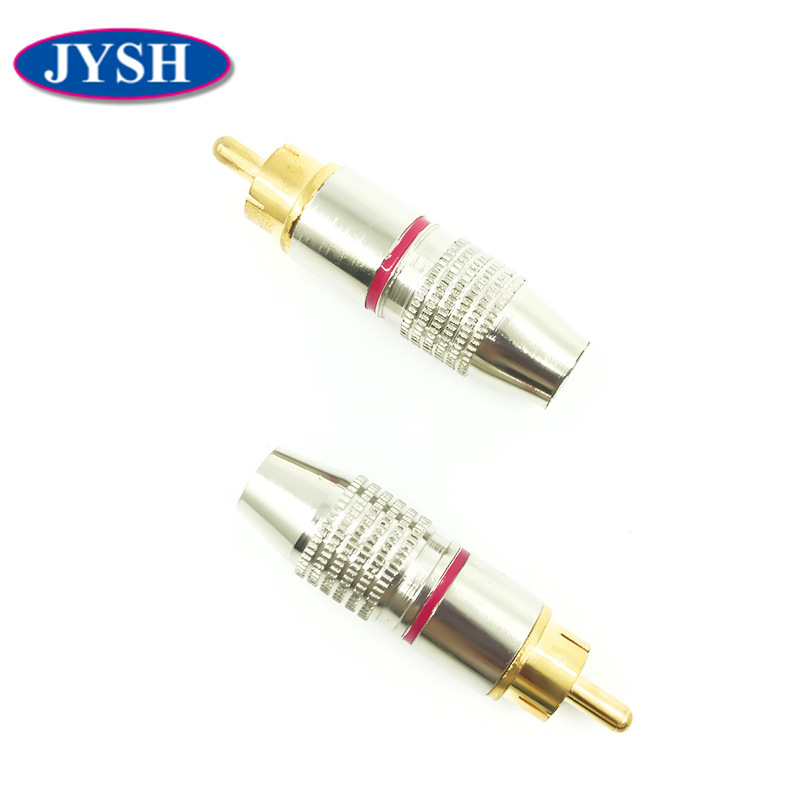 RCA公头plug金属式头镀金帽管镀镍 电脑接插件 电源插头