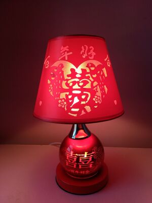 婚庆大红结婚台灯床头卧室新人礼品台灯吉祥结婚礼物灯