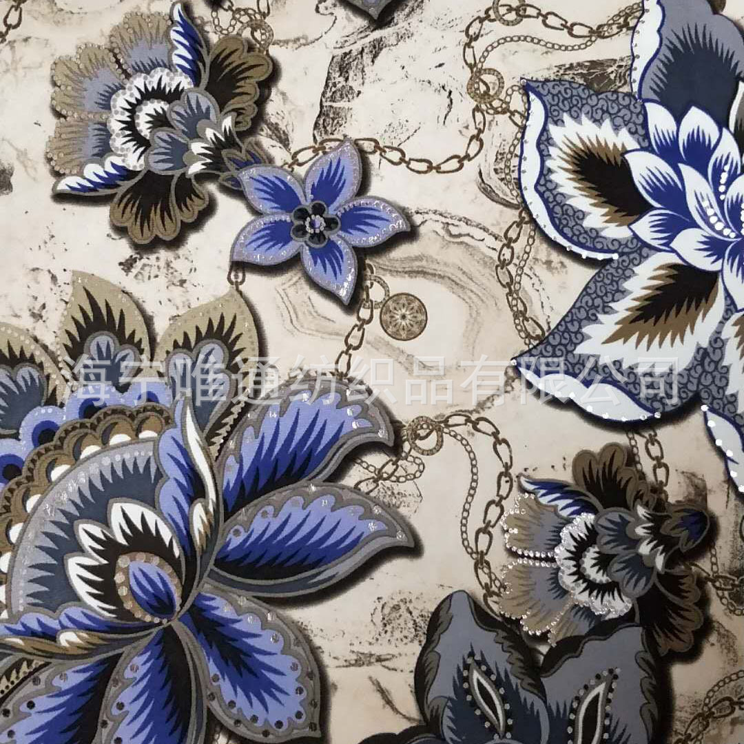 仿超短毛绒定位烫金印花复合沙发布 中东南美东南亚家纺装饰布