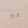 Jewelry, fashionable earrings, silver 925 sample, flowered