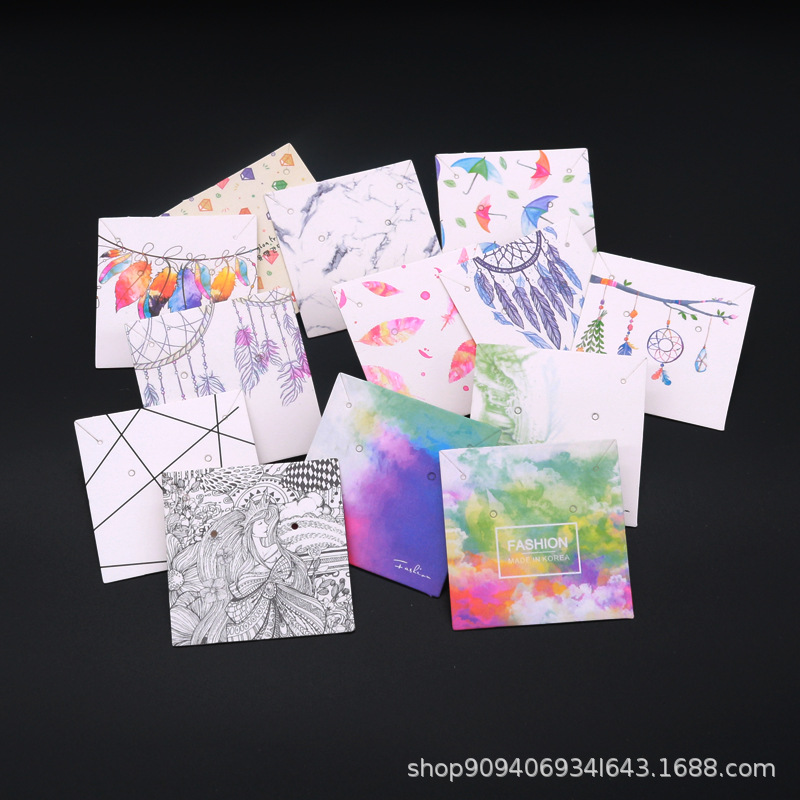 新款多样耳环卡耳钉卡纸包装 饰品包装卡纸 DIY首饰配件logo印刷