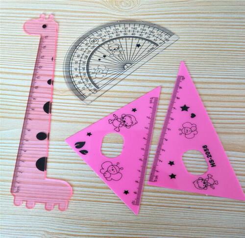 Cartoon Giraffe Ruler Set Student Learning Supplies Children's Plastic Ruler Creative Stationery Manufacturer Wholesale