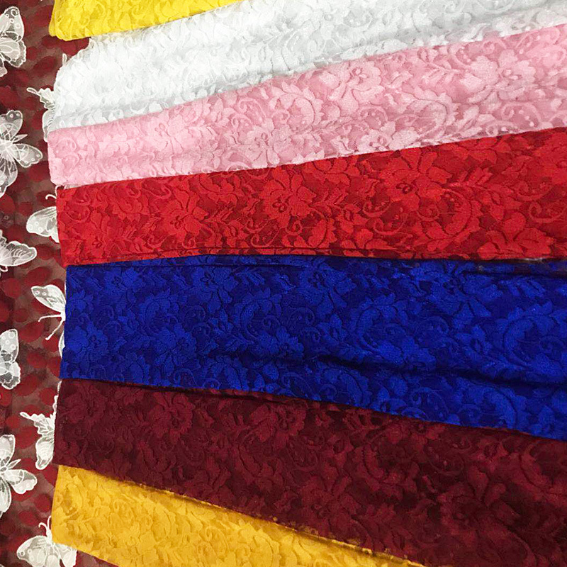 direct deal 2018 Jin ammonia Lace Fabric fashion Elastic force Women's wear cloth Flat Jacquard clothing Lace