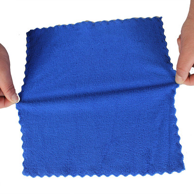 廠家直銷 超細纖維經編30*30藍色多功能小毛巾 洗車擦車清潔抹布