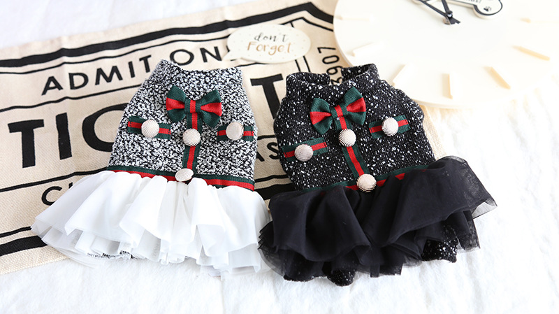 金扣雪点纱纱裙