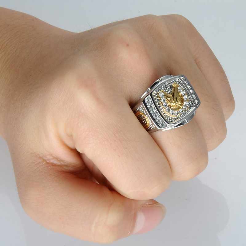 Wholesale Jewelry Fashion Diamond Horse Head Stainless Steel Ring Nihaojewelry display picture 7