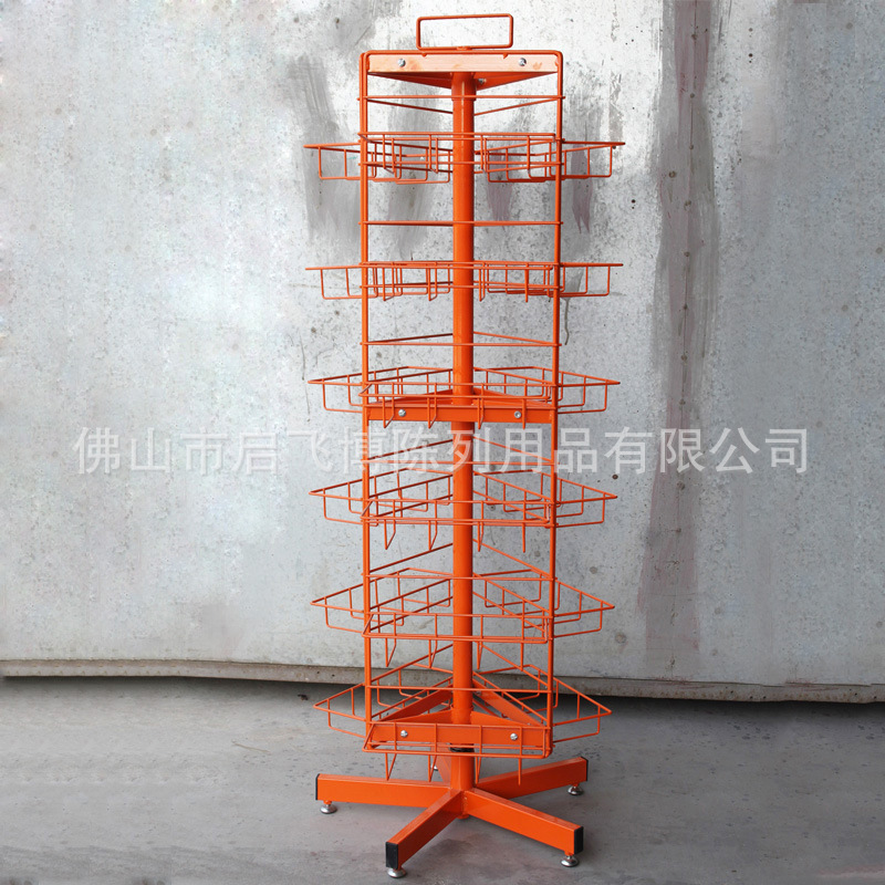 厂家定制食品展示架饮料陈列架 小型网格落地架超市单面置物架