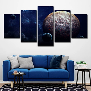 跨境跨境 Aliexpress5板墙艺术现代行星自然景观家居装饰绘画