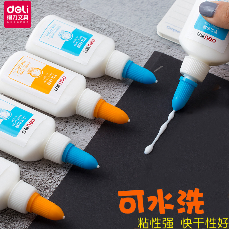 得力9070白胶水办公学生手工大瓶史莱姆DIY木工地板桶装白乳胶水|ms