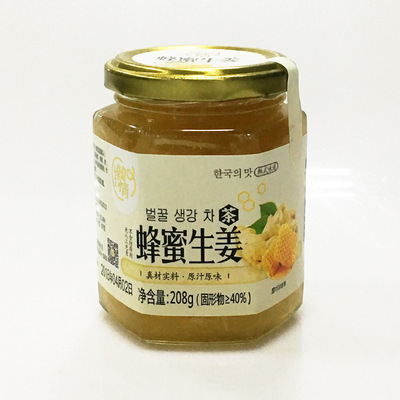 韩情蜂蜜生姜茶208g/瓶 果酱茶姜汁冲饮品 密炼果肉茶|ms