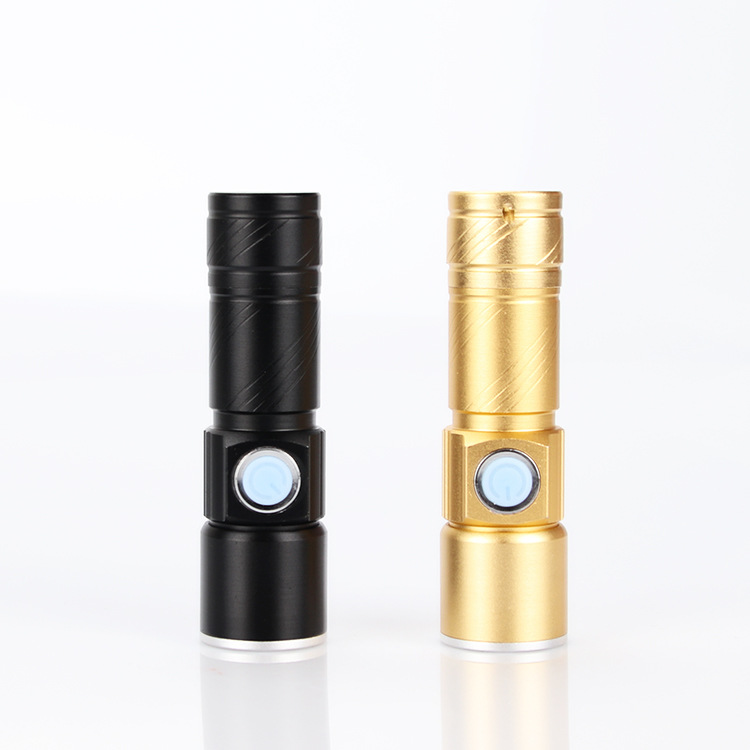 强光手电筒 可充电式USB变焦远射LED家用迷你超亮500米小手电防水|ms