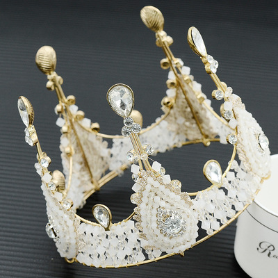 蛋糕皇冠烘培装饰 欧美蕾丝皇冠生日摆件手工女王发箍发饰