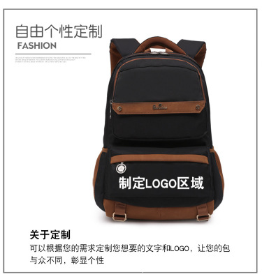 new pattern Children's bags Korean Edition pupil Bag Middle school student High school Boys and girls Backpack knapsack logo Fixed