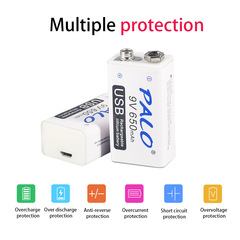 Palo Starvi 9V Lithium Battery 650mAh Wireless Microphone and Microphone Universal Tester Compatible Battery