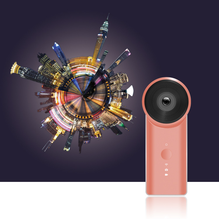 跨境新款VR全景相机360高清双摄像头户外航拍手机直播运动相机cam|ru