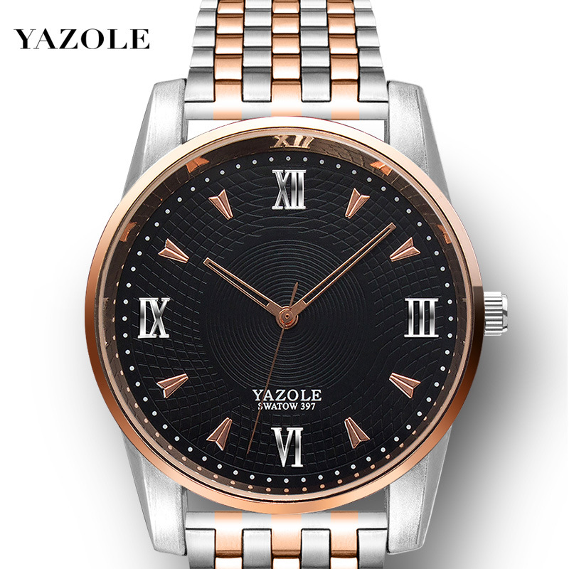 Yazole397 Watch Men's Belt Casual Fashion Quartz Watch Trend Waterproof Business Men's Watch Casual Watch