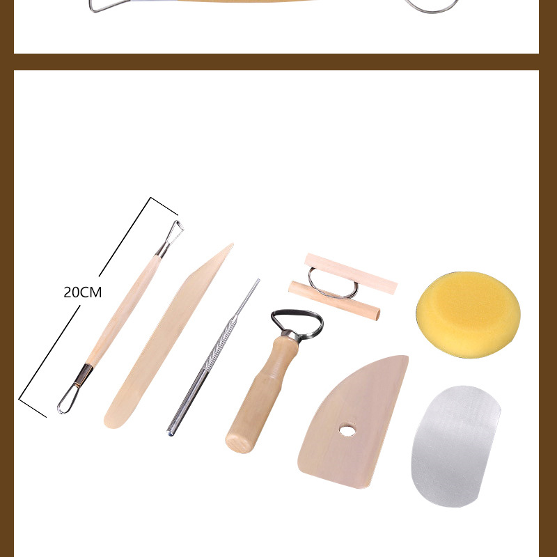 跨境陶泥工具42件套制陶工具硅胶压痕笔雕刻刀造型拉坯刀套装组合-阿里巴巴