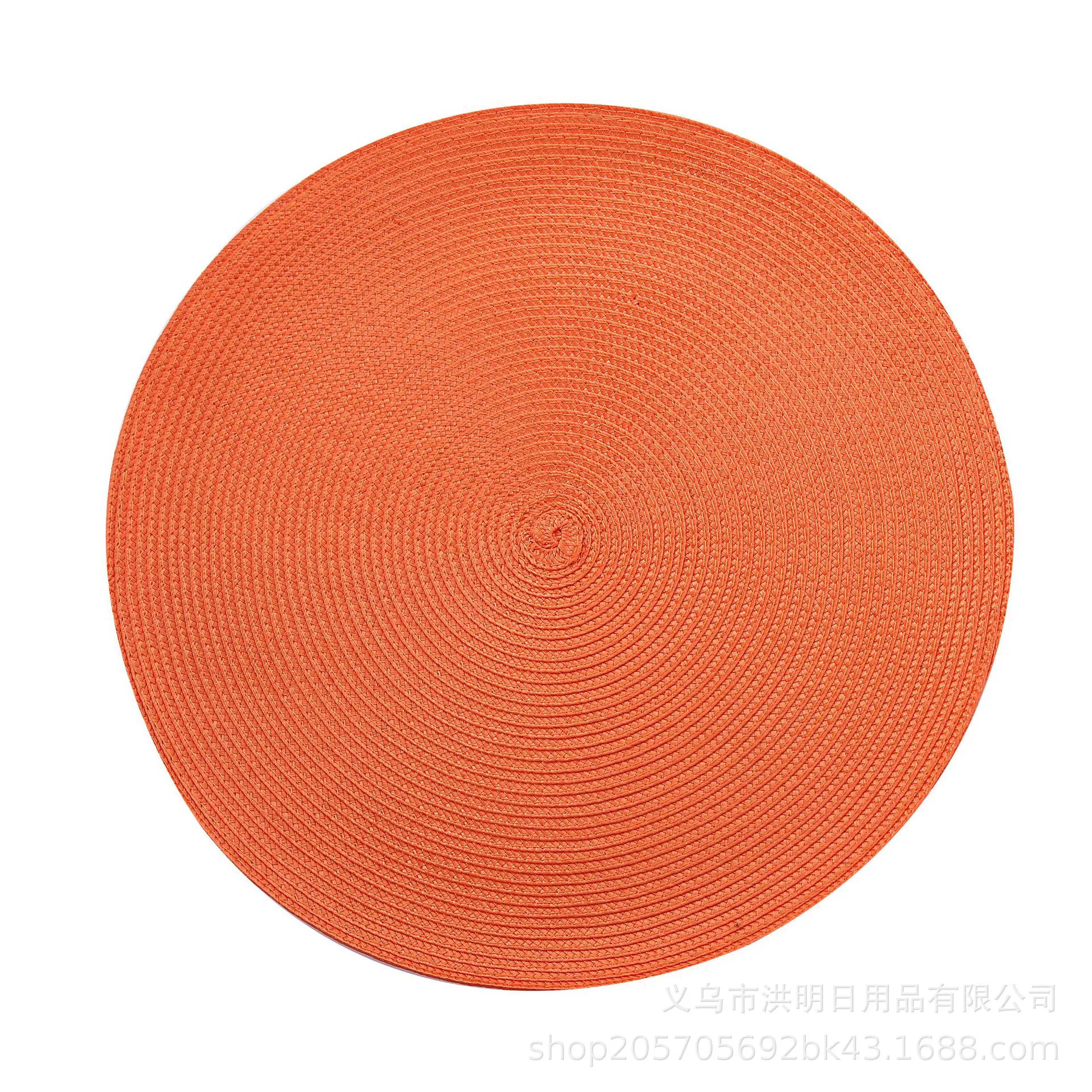 [彩色圆形PP简约风格餐垫杯垫隔热垫餐具垫碗盘垫日式仿草编餐桌垫]