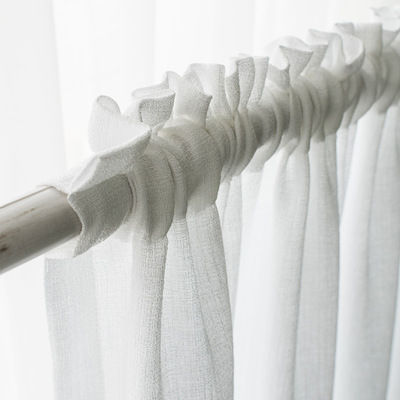 窗纱窗帘纱帘白纱隔断阳台纱成品定制客厅卧室飘窗落地窗遮光帘|ru