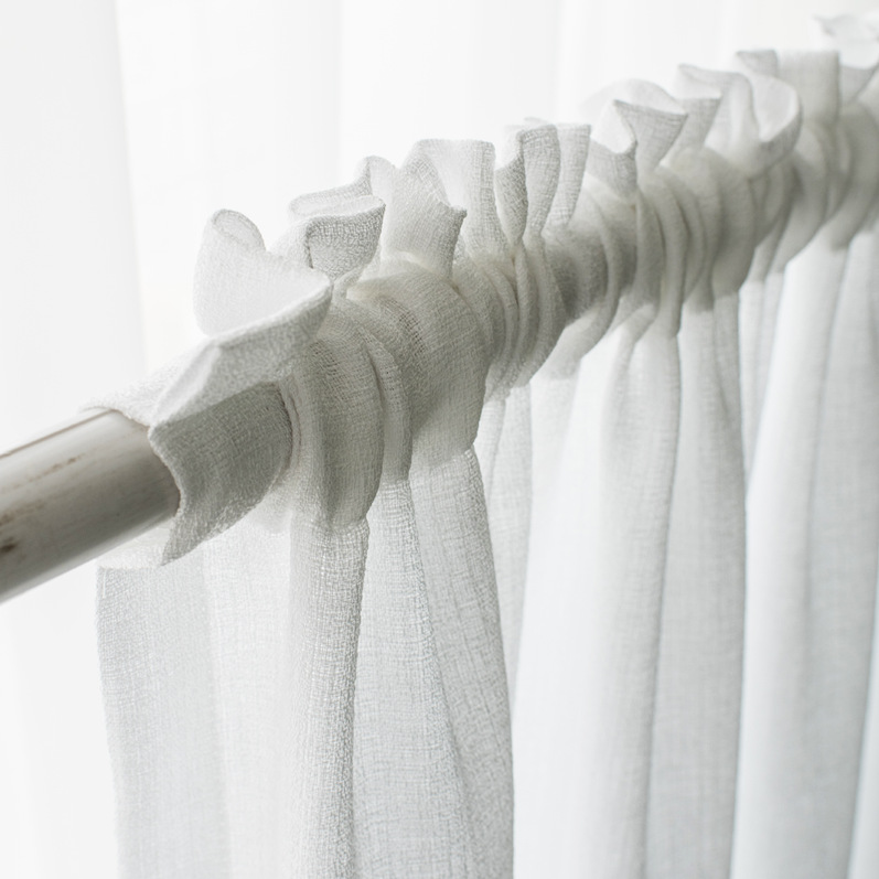 窗纱窗帘纱帘白纱隔断阳台纱成品定制客厅卧室飘窗落地窗遮光帘|ru