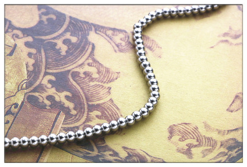 Ethnic style Guan Yu Guanyin Buddha pendant Thai amulet pendant with chain round bead titanium steel necklace for men and women Buddhist beads chain