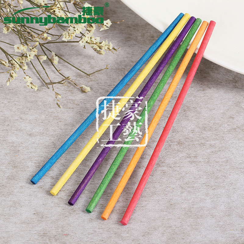 捷豪工艺原木木棒指甲美容签推平棒贴纸推平器彩色实木美甲清洁棒详情图4