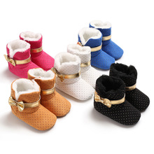 babyshoes 冬季0-18个月女宝宝鞋软底保暖加绒雪地靴婴儿学步鞋