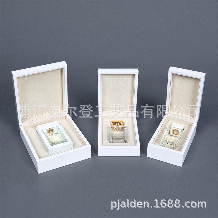 White small wooden box, accessory box, jewelry gift box, lacquered packaging box, custom-made essential oil bottle, crystal perfume bottle, wooden box detail image 2