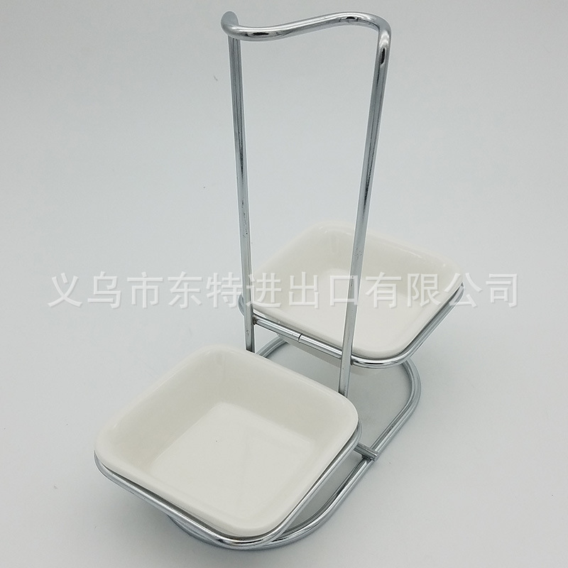 Factory direct sales of iron wire soup spoon racks, ceramic bowls, hot pot spoon racks, household soup spoon racks, facing away from ceramic spoon racks detail image 3