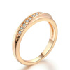 Jewelry, diamond, accessory, golden zirconium, ring, Korean style, micro incrustation, pink gold, wholesale