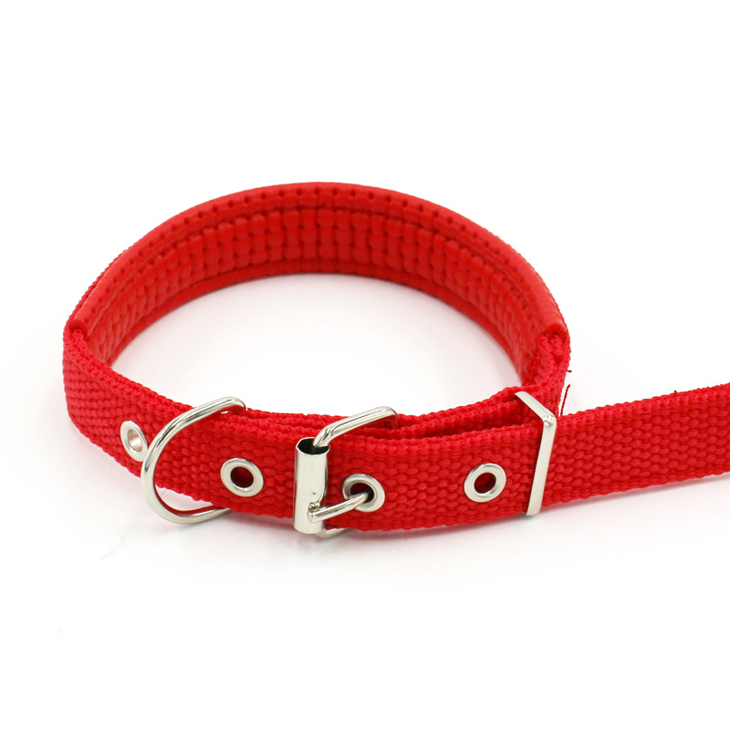 Collar de espuma para mascotas cómodo de aleación de nylon hebilla de cinturón anillo de tracción al por mayor piel suave cómodo