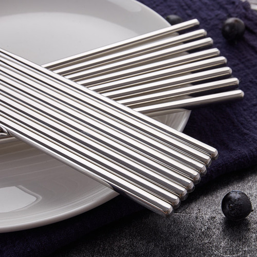 304 Stainless Steel Chopsticks Home Insulated Anti-scalding Square Chopsticks Hotel Chopstick Set Gift Stainless Steel Tableware