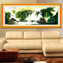 源远流长欢乐99十字绣厂家货源高山流水心静平和大幅清晰印花挂画