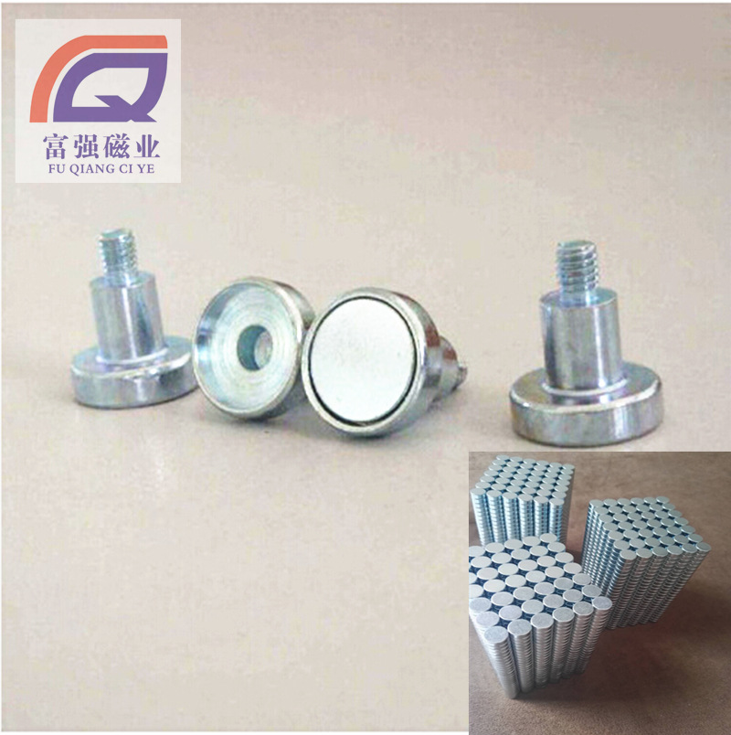 LED磁柱显示屏磁铁锌机加固定磁铁 磁性组件配套 白色镀锌强磁