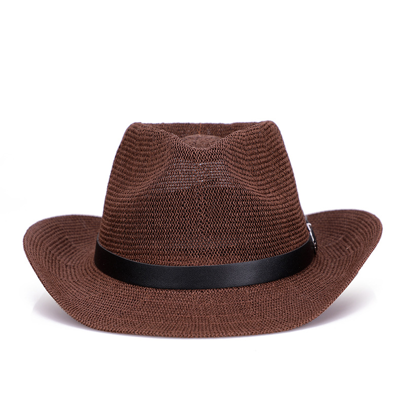Sombrero de verano para hombres vaqueros occidentales sombrero de sombrero de sombrero de paja protector solar Amazon venta caliente un cabello