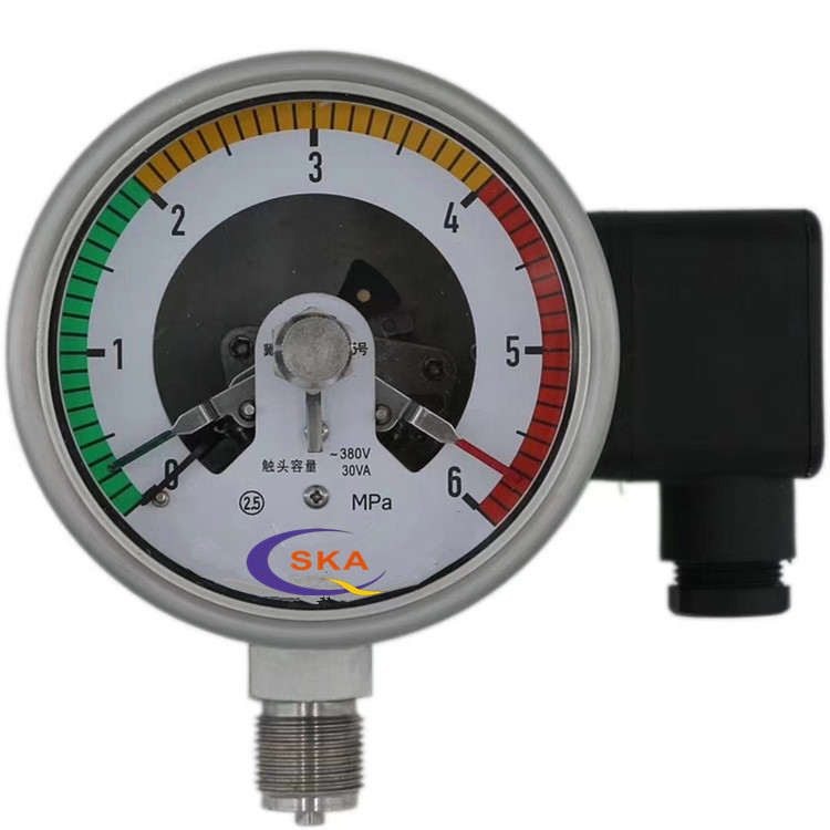 昌奇全不锈钢螺纹式隔膜电接点压力表，螺纹式电接点隔膜压力表