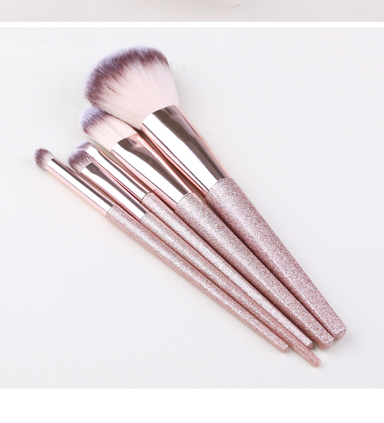 Fashion Makeup Set Pink Portable Man-made Fiber Glitter Powder Handle Makeup Brush display picture 9