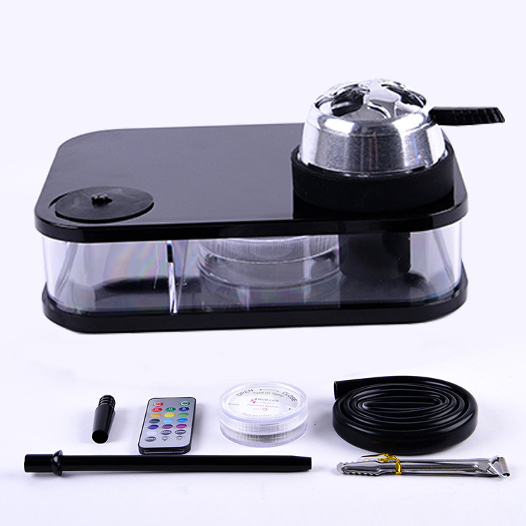 跨境货源阿拉伯水烟成品套装方盒亚克力水烟shisha酒吧 KTV带灯壶|ms