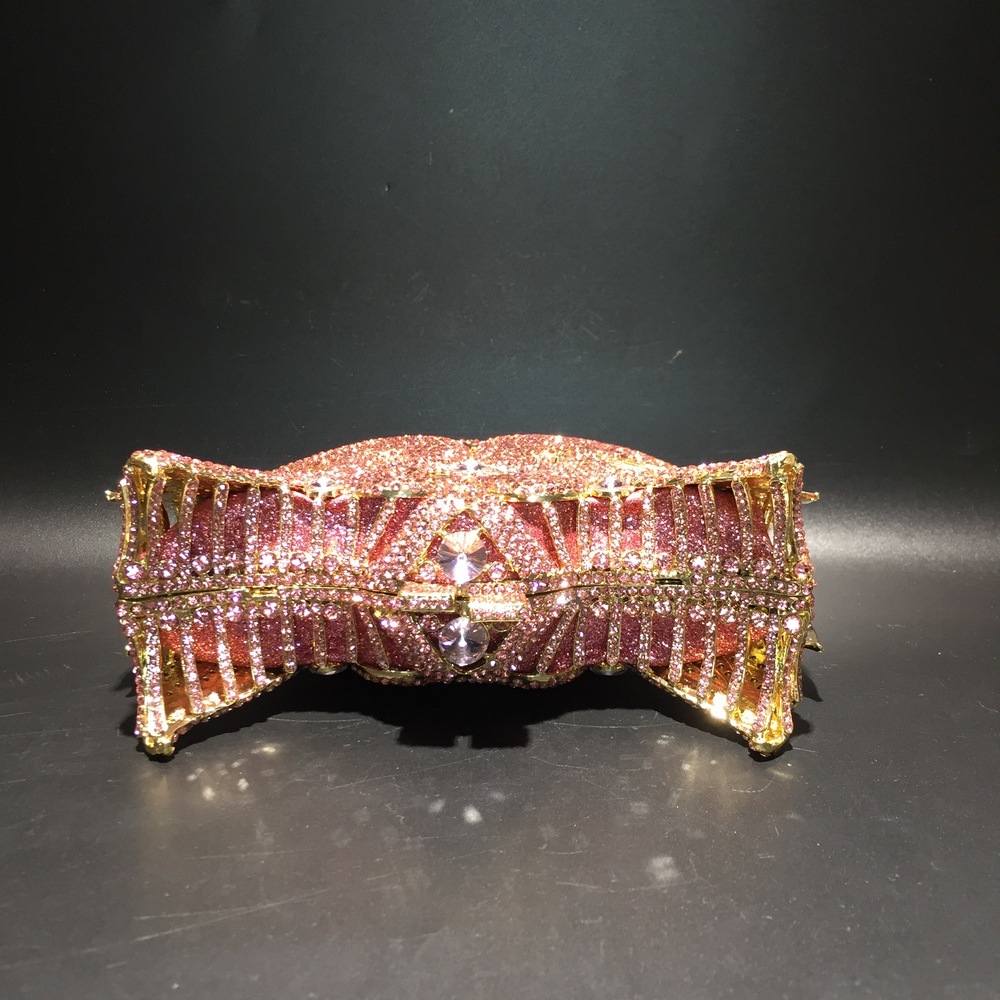 Túi clutch nữ đính kim cương thiên nga cỡ lớn dự tiệc — Màu đen, Màu hồng, Ảnh tùy chỉnh được Cá nhân hóa, Bảy màu vàng kim chi tiết 31