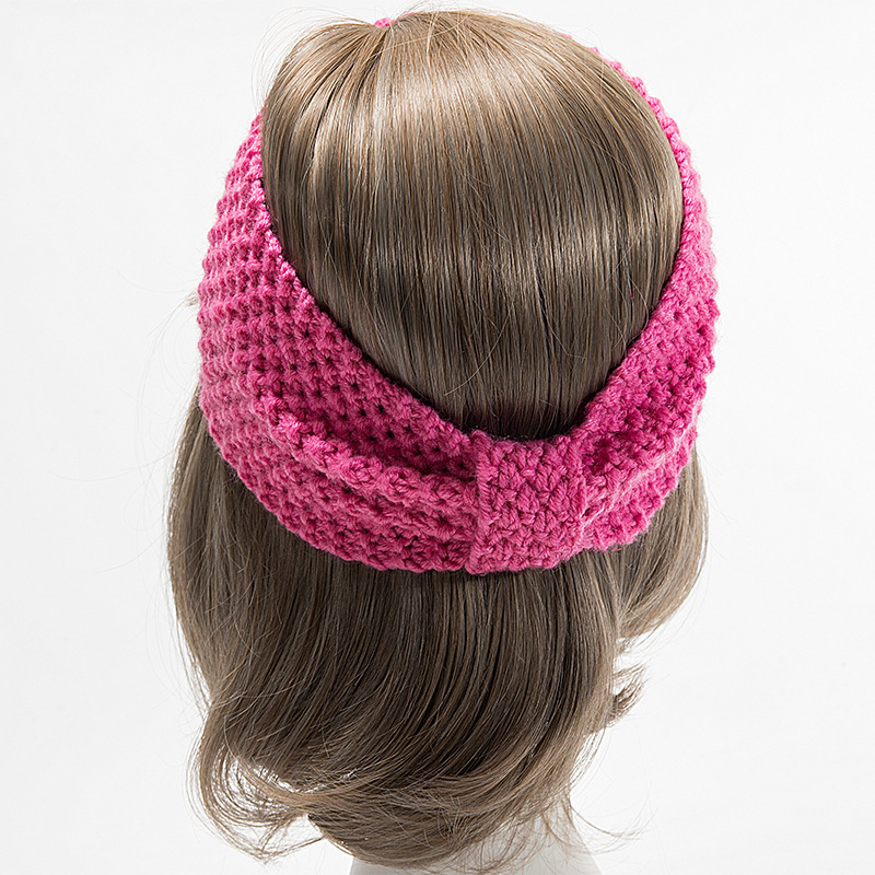 Fascia per maglione lavorata a maglia per accessori e fasce per capelli caldi con fiocco fatto a mano autunno inverno da donna_voghion.com