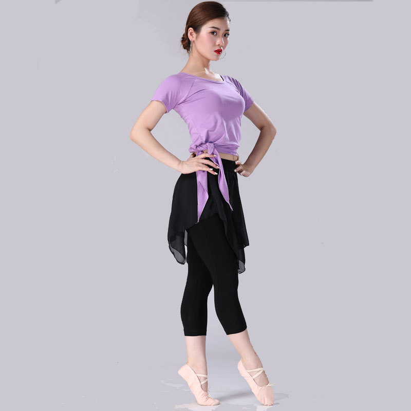 008 [반소매] 라이트 퍼플 샤프 코너 + 크롭 거즈 팬츠