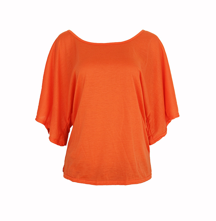 Irregular Backless Cross Front Loose T Shirt Three Quarter Sleeve Casual Style Comfortable Fabric Wholesale Available
