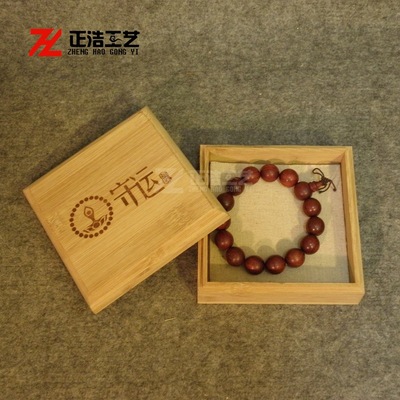 Bamboo square Beads Wooden box Jewelry box originality Heaven and earth covered commemorative coin badge Bamboo
