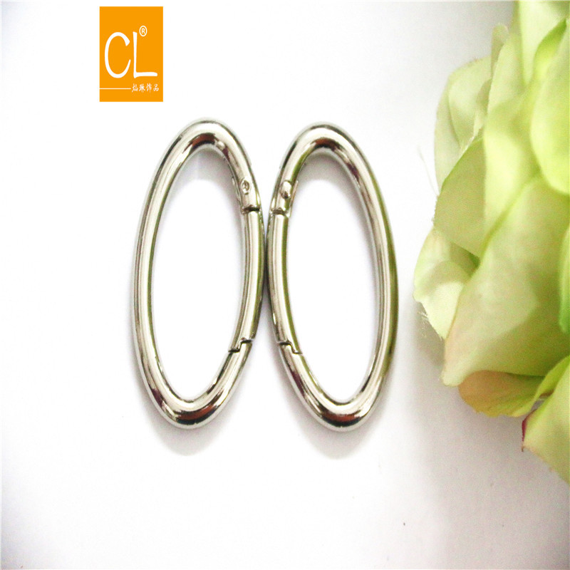 手挽装饰金属圆扣 包包仿古五金锁扣 锌合金弹簧圈开口活动登山扣